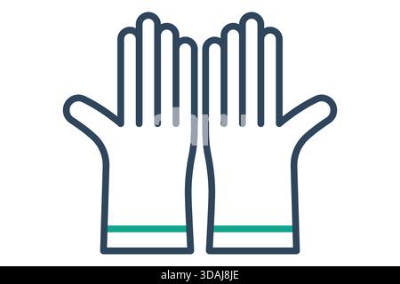 Icône gants de sécurité. style d'icône de ligne. icône relative à la protection des mains. illustration vectorielle des éléments de sécurité au travail Illustration de Vecteur