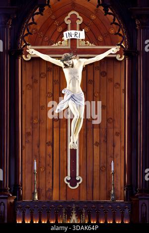 Église Saint Antoine de Padoue. Passion du Christ. La crucifixion. Jésus sur la croix. Vung Tau. Vietnam. Banque D'Images