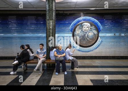Le système de transport rapide du métro de Tachkent, Tachkent, Ouzbékistan Banque D'Images