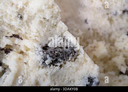 Biscuits et crème glacée avec des morceaux de biscuit au chocolat dans une base crémeuse. Banque D'Images