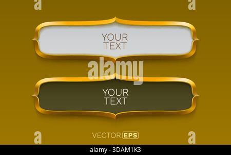 Élégants cadres ornementaux dorés, parfaits pour le design luxueux, les bannières vintage ou les étiquettes classiques. Illustration vectorielle Illustration de Vecteur