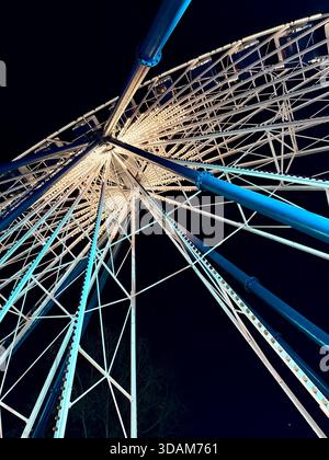 Americana Ferris Wheel la nuit au Kings Dominion à Doswell, va USA Banque D'Images