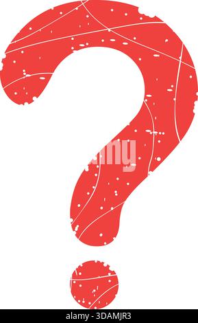 illustration vectorielle tampon en caoutchouc rouge point d'interrogation de texture usé dans le concept de question, d'aide ou de doute Illustration de Vecteur