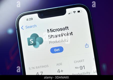 New Delhi, Inde 11 jaunary 2026 :- Microsoft SharePoint App Store page Banque D'Images