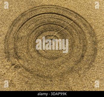 Photo abstraite cercle dans le sable Banque D'Images