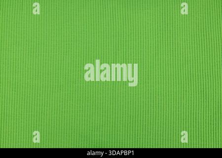 Fond de texture de tissu tricoté côtelé vert vif Banque D'Images