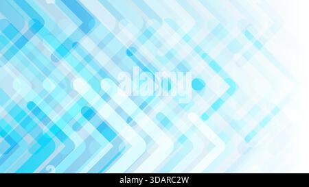 arrière-plan abstrait lignes et flèches géométriques arrondies bleu clair et lumineux, modèle de flux de données dynamique pour l'entreprise, la communication de haute technologie et mo Illustration de Vecteur