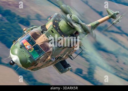 Armée de l'air portugaise AugustaWestland EH1-1-514, 19606, vue rapprochée du poste de pilotage pendant les opérations air-air au Riat Fairford. Banque D'Images