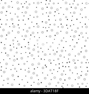 Étincelles et étoiles motif sans couture. Illustration vectorielle. Ornement abstrait isolé sur fond. Convient pour l'impression sur tissu, papeterie et WR Illustration de Vecteur
