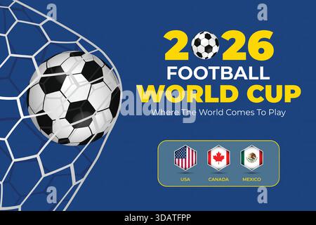 Coupe du monde de football 2026 Blue Net concept Design Illustration de Vecteur