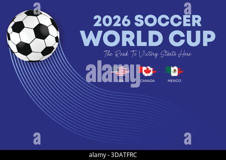 Conception de fond Blue Wave de la Coupe du monde de football 2026 Illustration de Vecteur