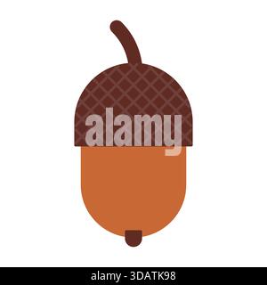 Icône géométrique Gland. Symbole minimaliste d'automne. Illustration vectorielle, conception plate Illustration de Vecteur