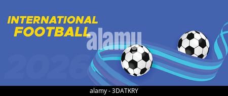 Bannière Blue Wave de football international 2026 Illustration de Vecteur