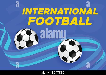 Bannière bleue de football international 2026 Illustration de Vecteur