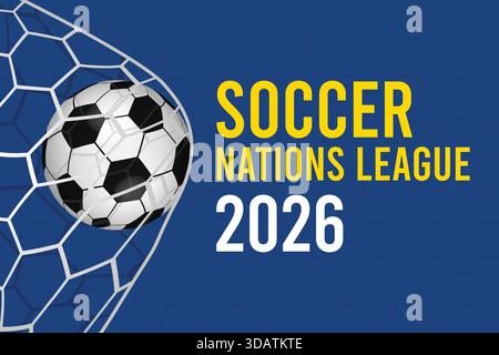 Bannière de soccer Nations League 2026 Illustration de Vecteur