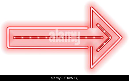 Une flèche rouge pointant vers la droite. La flèche est allumée et il brille. L'image a une sensation futuriste et moderne à elle Illustration de Vecteur