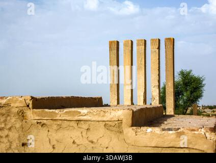 Le temple Barran alias temple de la lune, gouvernorat de Marib, Marib, Yémen Banque D'Images