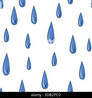 Tears Drops modèle des formes liquides bleues répétant la conception de style d'eau sans couture de vecteur décoratif Illustration de Vecteur