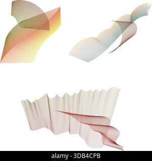 Abstrait minimal Line Art composition ambiante avec des formes de dégradé doux sur fond blanc. Illustration de Vecteur
