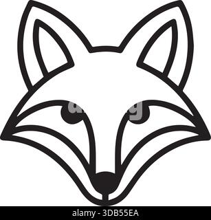 Dessin de ligne de logotype Fox face Illustration de Vecteur