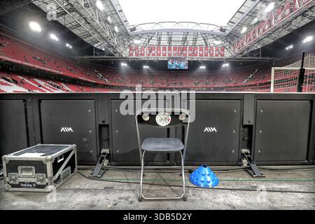 Amsterdam, pays-Bas. 14 décembre 2025. AMSTERDAM, 14-12-2025, JohanCruyff Arena, Football Néerlandais Eredivisie, saison 2025/2026, match entre Ajax et Feyenoord. La photo montre la vue d'ensemble du stade crédit : Pro Shots/Alamy Live News Banque D'Images