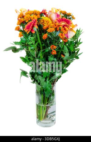 Libre d'un arrangement de fleurs dans un vase en verre Banque D'Images