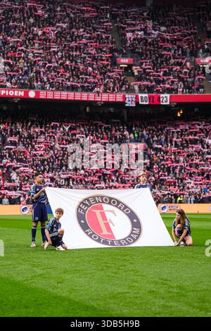 Amsterdam, pays-Bas. 14 décembre 2025. Amsterdam - logo lors de la seizième manche de compétition de la saison Eredivisie 2025/2026. Le match se déroule entre l'AFC Ajax Amsterdam et le Feyenoord Rotterdam au Johan Cruijff Arena le 14 décembre 2025 à Amsterdam, aux pays-Bas. Crédit : Box to Box Pictures/Alamy Live News Banque D'Images