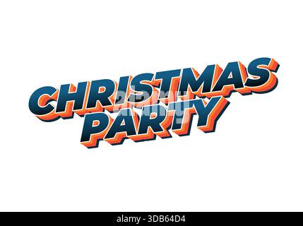 Un motif graphique vibrant et festif avec les mots Christmas Party dans une typographie audacieuse et colorée. Illustration de Vecteur