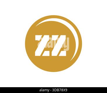 Emblème sportif ZZ ou logotype d'équipe. Logo de balle avec une combinaison de lettres initiales Z et Z pour magasin de balles, entreprise de sport, entraînement, badge de club. Vecteur Illustration de Vecteur