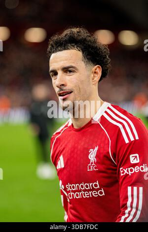 Curtis Jones de Liverpool est vu lors du match de premier League entre Liverpool et Brighton et Hove Albion à Anfield, Liverpool le samedi 13 décembre 2025. (Photo : Steven Halliwell | mi News) crédit : MI News & Sport /Alamy Live News Banque D'Images