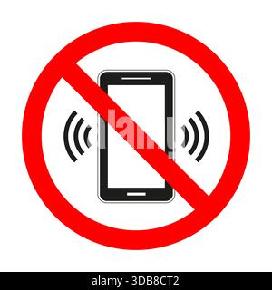 signe de téléphone portable interdit sur fond blanc Illustration de Vecteur