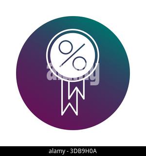 Icône de ruban pourcentage. Médaille de réduction spéciale. Prix promotionnel symbole vectoriel. Elément d'arrière-plan dégradé Illustration de Vecteur