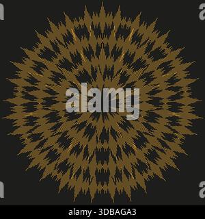 Ondes sonores radiales. Configuration d'égaliseur audio. Vecteur de fréquence abstrait. Graphique d'arrière-plan sombre Illustration de Vecteur
