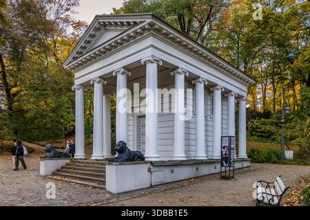 Le Temple de la Sibyl (Temple grec, Temple de Diane) de 1822 dans le Parc des bains royaux de Varsovie, Pologne. Banque D'Images