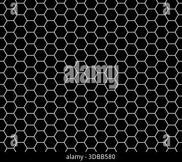 Motif de grille blanche de cellule hexagonale, fond, papier peint, vêtements. Maille en nid d'abeille, toile de fond de filet de poisson. Moustiquaire, grille de peigne d'abeille texture infinie Illustration de Vecteur