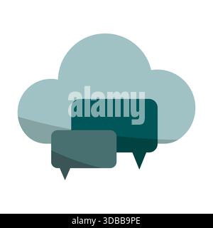 Icône de stockage dans le cloud. Concept de bulles de chat. Symbole de technologie de communication. Illustration de message vectoriel. Illustration de Vecteur