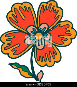 Clipart vectoriel de fleurs folkloriques en couches Illustration de Vecteur