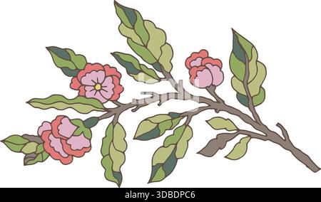 Vecteur clipart de branche rose pastel Illustration de Vecteur