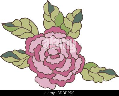 Rose rose et bleu bouquet de fleurs vecteur clipart Illustration de Vecteur