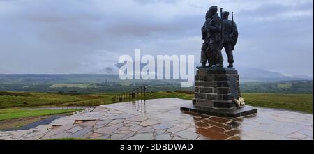 Une vue saisissante du Commando Memorial près de Spean Bridge, en Écosse, rendant hommage à la bravoure et au sacrifice des soldats Banque D'Images