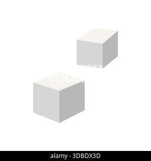 Pile de cubes de sucre. Sucre raffiné. Glaçons. Illustration vectorielle de dessin animé. Flat Deign Illustration de Vecteur