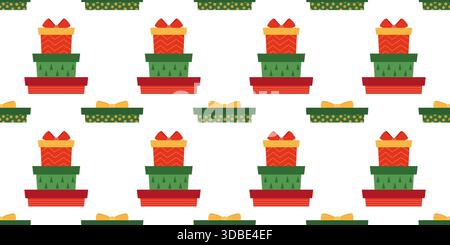 Boîtes cadeaux de Noël sans couture Illustration de Vecteur
