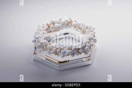 Abstrait célébrant le fond de boules de géométrie, rendu 3D. Illustration 3D. Banque D'Images