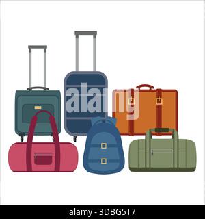 Illustration vectorielle de sacs de voyage sur fond blanc Illustration de Vecteur