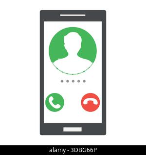 téléphone portable avec icônes d'application sur fond blanc Illustration de Vecteur