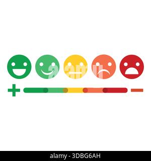 Illustration Feedback émoticône plate icône de conception Illustration de Vecteur