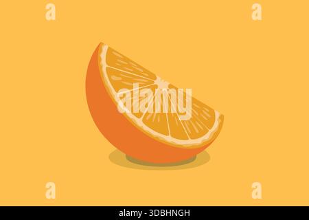 Orange tranché sur fond vibrant illustration de nourriture d'agrumes frais Illustration de Vecteur