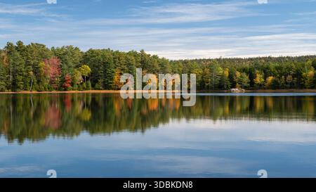 Lower Hadlock Pond à l'automne, parc national Acadia, Maine Banque D'Images