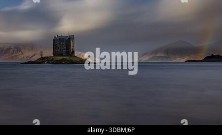 Château de Stalker dans les Highlands écossais Banque D'Images
