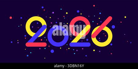 2026, bonne année. Carte de voeux Illustration de Vecteur